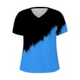 thumbnail image 3 of Camisetas de Manga Corta para las Mujeres de Cuello en V Sólido Casual Camiseta, 95% Poliéster 5% Spandex Vintage Ligero Top para Diario, Fiesta Y Primavera, 3 of 4