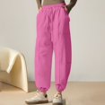 thumbnail image 2 of Zylarhe Women's Pants Women's High Waisted Wide Leg Casual Sweatpants Loose Fit Joggers with Pockets for Home Outdoor Running Spring Fall Comfort, 2 of 8