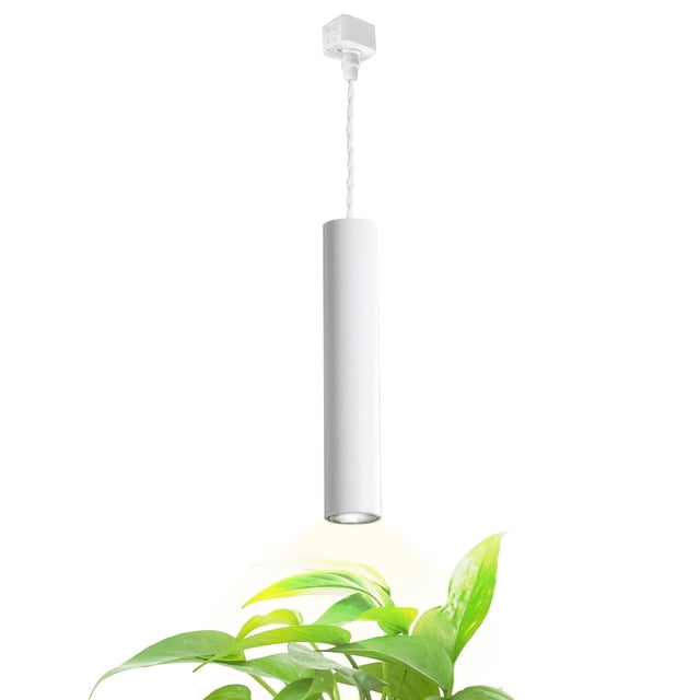 FSLiving 7W LED Track Linear Look White Pendant Lights H-Type Track Light with Adjustable Height Industrial LED Linear Style for Dining Room 1 Light Idea for Large Plant Light