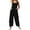 Black, variant on Women's Patchwork Dual Pocket Jumpsuit Loose Floral Print Bohemian Wide Leg Bib Overall