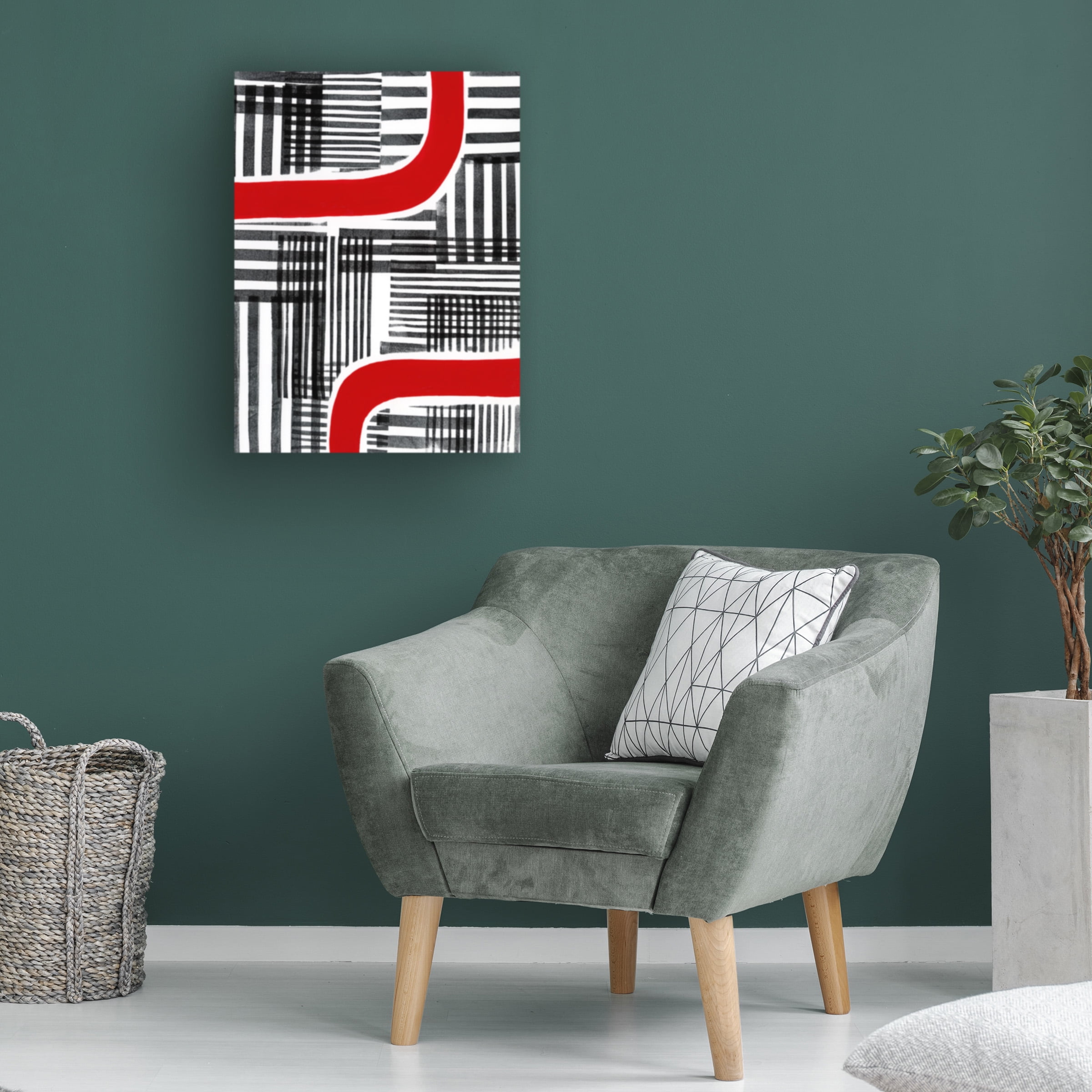 Regina Moore 'Red Interrupted II' Canvas Art