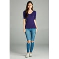 thumbnail image 7 of Emmalise Women's Slim Athletic Fit Neck Tshirt Half Sleeves Top (Purple, Large), 7 of 7