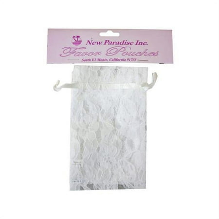 Kole Imports AF656-48 4 x 6 in. Lace White Favor Pouches - Pack of 4 - Case of 48