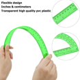 thumbnail image 3 of 2 Packs 12 Inch Plastic Ruler and 6 Inch Plastic Protractor Set Clear Math Geometry Set Classroom Set Angle Detector School Supplies Classroom Ruler Home Office Drawings (Green), 3 of 6