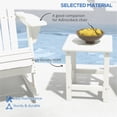 thumbnail image 5 of Adirondack Style White HDPE Patio End Table - Versatile 2-Tier Side Coffee Table for Porch, Balcony, Poolside - Weather-Resistant & Durable Outdoor Furniture, 15" x 15" x 18", 5 of 7