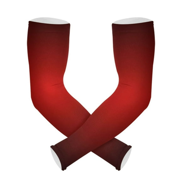 ALAZA Gradient Red UV Sun Protection Arm Sleeves UPF 50  Compression Cooling Sleeve 1 Pair