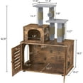 thumbnail image 3 of Cvortll Cat Litter Box Enclosure,Hidden Kitty Washroom,Multifuctional Enlarged Cat Litter Cabinet Cat House with Cat Tree Tower Scratching Post,Removable Divider,Rustic Brown, 3 of 5
