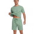 thumbnail image 7 of GINGTTO Men's Summer 2 Piece Short Set Casual Athletic Workout Outfits Loose Fit T-Shirt and Elastic Waist Shorts, 7 of 7