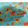 thumbnail image 4 of oneOone Viscose Chiffon Turquoise Blue Fabric Flower Watercolor Quilting Supplies Print Sewing Fabric By The Yard 42 Inch Wide, 4 of 4