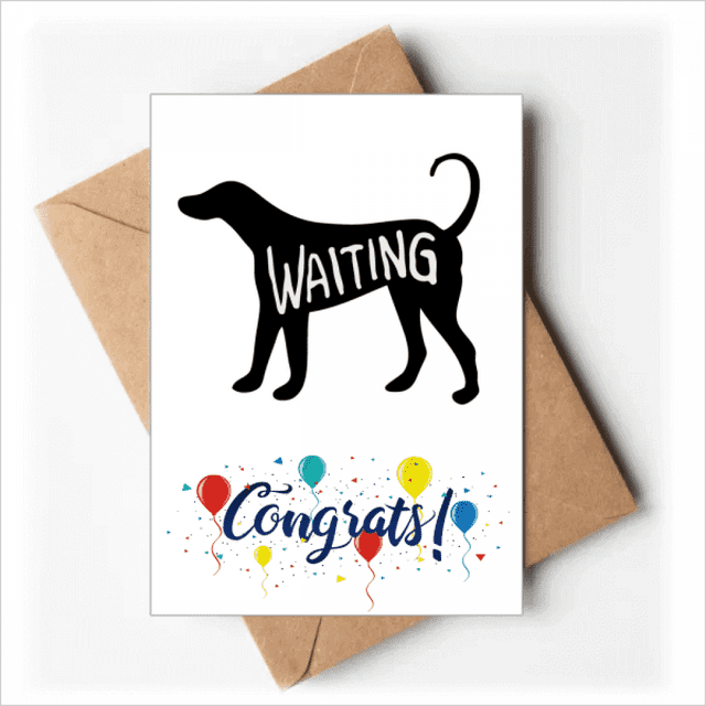 Black Animal Dog Outline Natural Wedding Cards Congratulations Greeting Envelopes