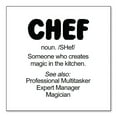 thumbnail image 1 of DistinctInk Custom Bumper Sticker - 10" x 10" Decorative Decal - White Background - Chef Definition - Magic in the Kitchen, 1 of 2