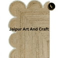thumbnail image 6 of Jaipur Art And Craft Scalloped Beige White Border Rectangle Handmade Jute Area Rug (2x3 Sq ft), 6 of 7