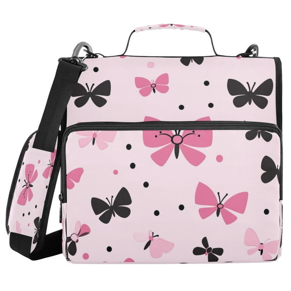 YAZAOO Zipper Binder trapper keeper Documents Organized Design Butterfly Kisses Printed