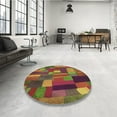 thumbnail image 4 of Ahgly Company Tapis d'Intérieur Lavable en Machine Carré Transitionnel Brun Doré Foncé, 5 Pieds Carré, 4 of 7