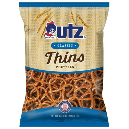 Utz Classic Thins Pretzels, 3.875 oz Bag