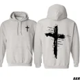 thumbnail image 3 of Christian Cross Hoodie – Faith-Based Pullover with Bible Verse 'If God Is For Us' (Romans 8:31), Religious Sweatshirt for Men and Women, 3 of 6