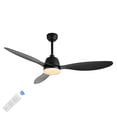 thumbnail image 2 of JONATHAN Y Audie 52" 1-Light Classic Industrial Iron/Plastic Mobile-App/Remote-Controlled 6-Speed Propeller Integrated LED Ceiling Fan, Black, 2 of 8