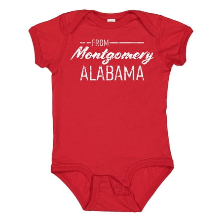 

Inktastic From Montgomery Alabama in Distressed White Text Gift Baby Boy or Baby Girl Bodysuit