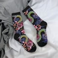 thumbnail image 5 of Gukieu Snake And Flower Print Contrast Color Mid-calf Socks, Sweat-wicking Athletic Socks, Unisex Clothing Accessories, 5 of 6