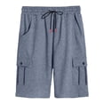thumbnail image 6 of Men's Cargo Shorts 2025 Elastic Waistband with Drawstring Pockets Lightweight Breathable Casual Cargo Shorts for Men, 6 of 8