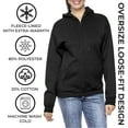thumbnail image 4 of Women’s Oversize Loose Fit Fleece-Lined Full-Zip Hoodie (S-2XL), 4 of 5