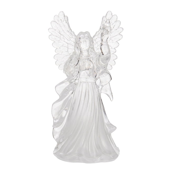 Christmas Decoration Angel Figure Christmas Angel Figures With LED Colourful Gradient Lights Transparent Luminous Angel Christmas Figures Made Of Acrylic LED Angel Vintage Ornament Set Cute Ornament