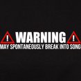 thumbnail image 3 of CafePress - Warning Spontaneous Singin Women's Classic T Shirt - Women's Traditional Fit Dark T-Shirt, 3 of 4
