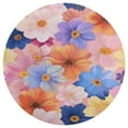 thumbnail image 3 of Floral Colorful Flower Floral Medallion Round Rug - Small Round Area Rug, Soft Non-Slip Machine Washable Bedroom Mat Indoor Accent Entry Carpet for Office Desk Dorm Hallway, 3 of 6