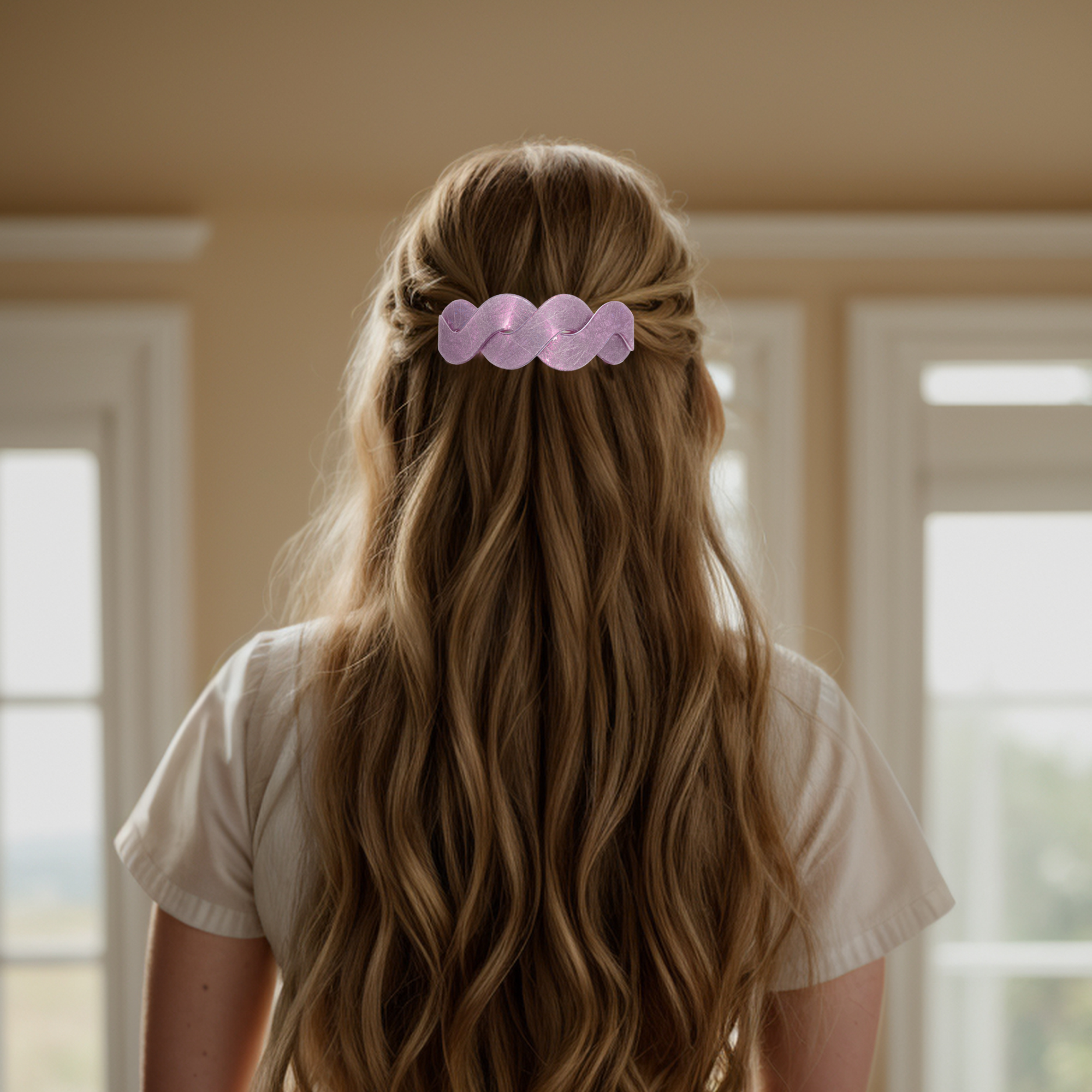 Unique Bargains Large French Hair Barrettes Thick Hair Dark Pink