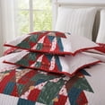 thumbnail image 2 of 3 Pcs Patchwork Christmas Tree Quilt Set – Reversible Holiday Bedspread BY218, 2 of 11
