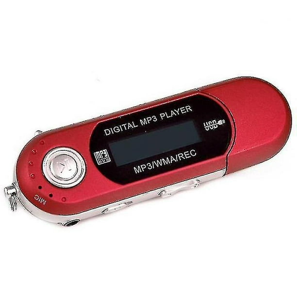 Casque Sans Fil MP3 Audio Stéréo Écran Micro SD LCD rouge