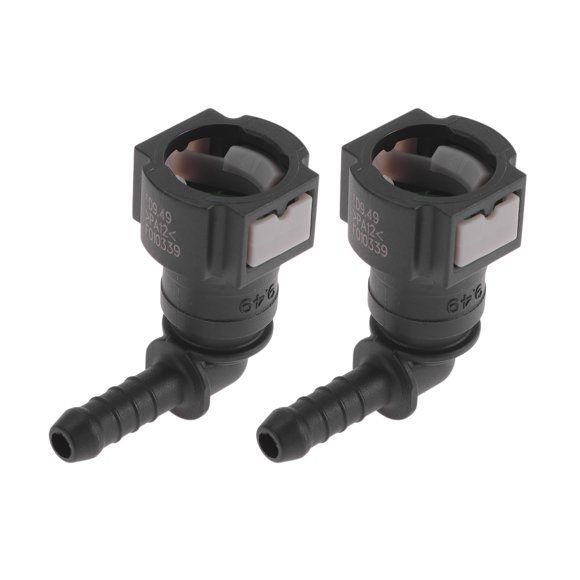 Unique Bargains Connecteur Rapide de Ligne de Carburant 15/64 Pouces Tuyau d'Identification pour Connecteur Mâle SAE 3/8 Pouces Femelle à Barb 90 Degrés Adaptateur Rapide Raccords en Plastique Gris 2 Pcs