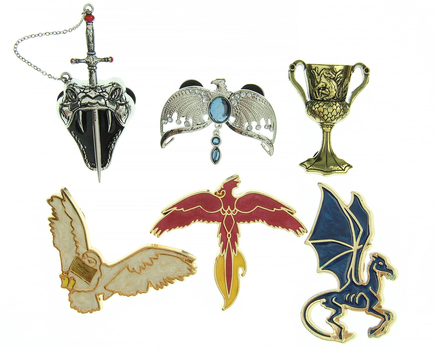 Seven Times Six Harry Potter Nagini Sword Cup Diadem Phoenix Thestral Hedwig 6 Piece Pin Set Walmart Com Walmart Com