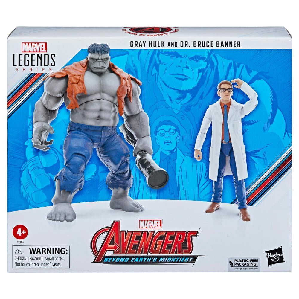 Hasbro Marvel Legends Series Gray Hulk and Dr. Bruce Banner, 6 Inch Action Figures