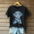 thumbnail image 2 of GERsome Womens Short Sleeve T-Shirts Crew Neck Cute Animal Graphic Shirts Plain Summer Loose Fit Casual Basic Tees, Sizes S-2XL, 2 of 4