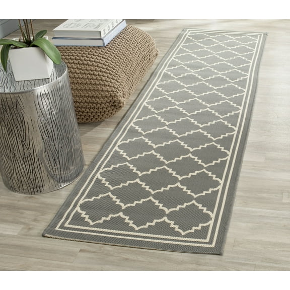 Safavieh Courtyard Amy Geometric Indoor/Outdoor Runner Rug, Gray/Beige, 2'3" x 10'