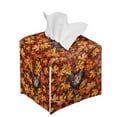 thumbnail image 6 of ZIATUBLE Maple Leaves Square Tissue Box Cover Thanksgiving Cute Cat Leather Tissue Holders Decoration Facial Paper Organizer Dispenser Stretchy Facial Napkin Box Holders Home Decor, 6 of 7
