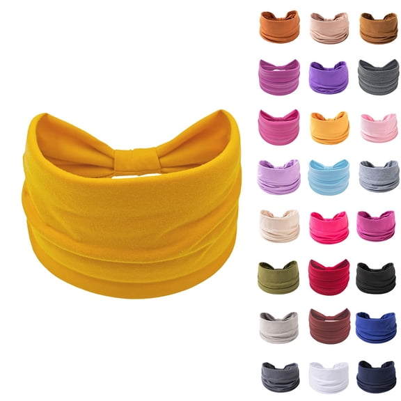 Wide Headbands for Women VLOOCKLW Non Slip Soft Elastic Hair Bands Yoga Running Sports Workout Gym Head Wraps,Turbans Bandana Black