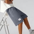 thumbnail image 4 of TKKCS Mens Casual Drawstring Shorts- Lightweight Elastic Waist Daily Wear Breathable Flat Front Summer Beach Shorts with Pockets Dark Gray Size 2XL, 4 of 7
