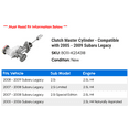 thumbnail image 2 of Clutch Master Cylinder - Compatible with 2005 - 2009 Subaru Legacy 2006 2007 2008, 2 of 2