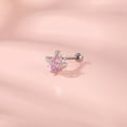 thumbnail image 3 of ZS 1 Pair Pink Crystal Stud Earrings White Zirconia Ear Helix Conch Cartilage Piercing, 3 of 6