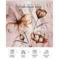 thumbnail image 6 of Pink Flower Bed Skirt King Size 16 Inch Drop, Floral Branch Leaves Gradients Vintage Adjustable Elastic Dust Ruffles Bedskirt for King Bed Wrap Around Pleated Mattress Frame Cover, 6 of 9