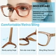 thumbnail image 3 of OCCI CHIARI Reading Glasses 1.75 for Women Shiny Readers 1.00 1.25 1.50 1.75 2.00 2.25 2.50 2.75 3.00 3.50 4.00(Brown/Rose Gold) Acrylic Lens, 3 of 6