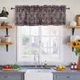 thumbnail image 4 of Retro Boho Valances for Windows, Rustic Flowers Modern Geometric Abstract Art Light Filtering Kitchen Curtains, Rod Pocket Window Valance Curtains for Living Room Bedroom, 54" W x 18" L, 2 Panels, 4 of 9