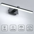 thumbnail image 3 of 9W LED Vanity Light for Bathrooms, Modern LED Light with 180° Lighting Angle and Matt Black Finish for Energy-Efficient Spaces, 3 of 5