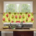 thumbnail image 3 of Ryvnso Fruit Apples Curtains Sets Short Curtain Rod Pocket Half Window Cafe Farmhouse Tier 2 Panels 57"W x 24"L, 3 of 7