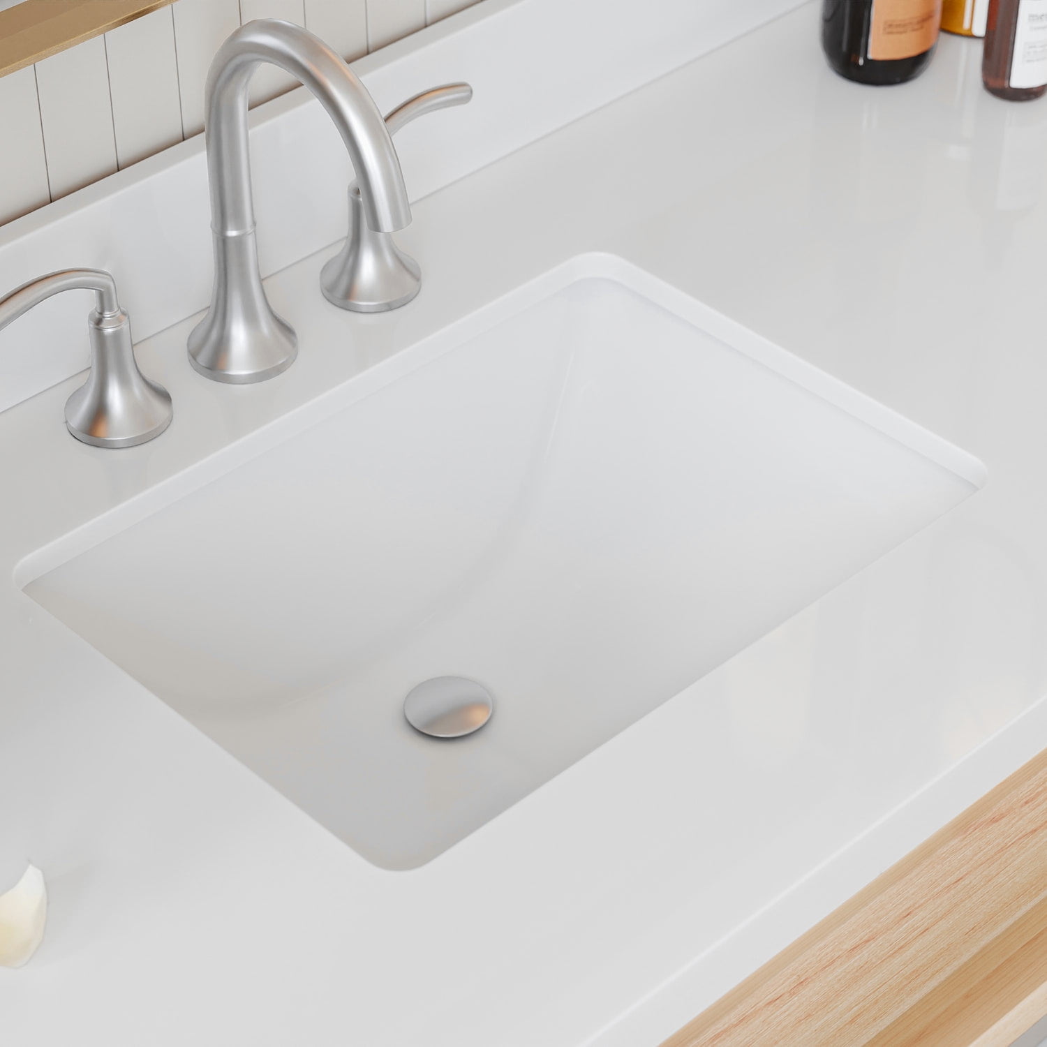 ARIEL Monroe 61 Inch Single Rectangle Sink Bathroom Vanity With Pure White Quartz Countertop 1.5 Inch Edge In Grey