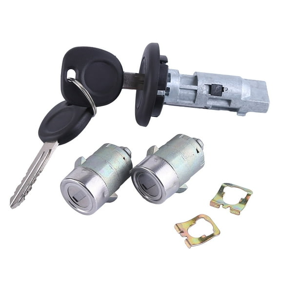 Ignition Key Switch Cylinder Kit with 2 Keys and Door Locks for 2001-2007 Chevrolet Models, Replaces 707835 706592 15298923 15298924