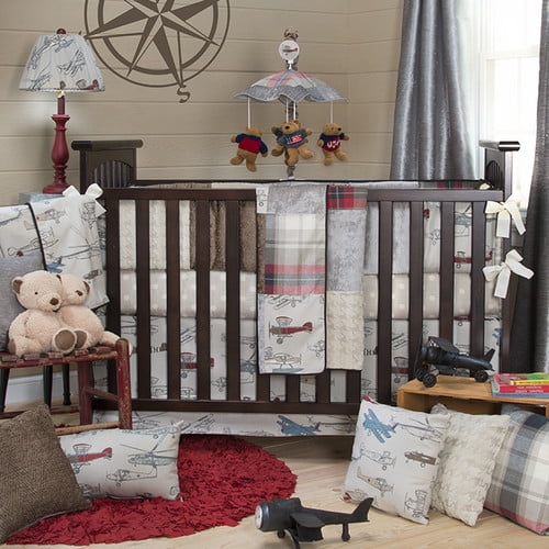 Glenna Jean Crib Skirt Fly-By Dust Ruffle for Baby Nursery Crib