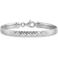 thumbnail image 3 of Sterling Silver Rhod-plated Polished Textured Reversible Bracelet - 7.5"- Made In Italy, 3 of 8